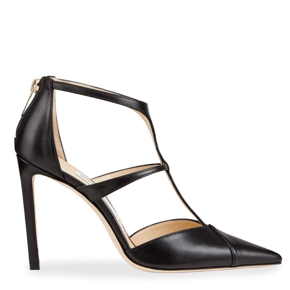 🌻HP🌻 Jimmy Choo 100mm Saoni T-Strap Zip Pump Black 9.5 - Picture 4 of 16